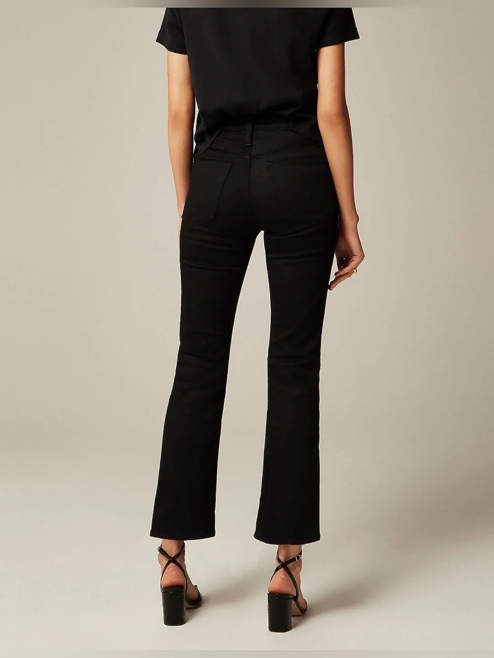 J. Crew Factory Mid-Rise Flare Crop Jeans Black Size 25 NWT